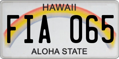 HI license plate FIA065