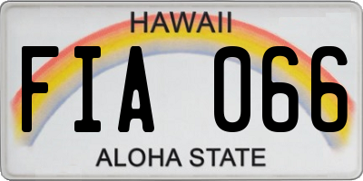 HI license plate FIA066