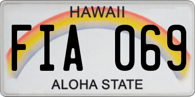 HI license plate FIA069