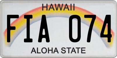 HI license plate FIA074