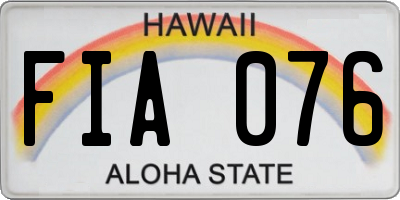 HI license plate FIA076