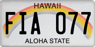 HI license plate FIA077