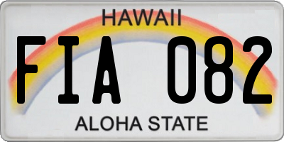 HI license plate FIA082