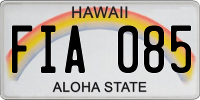 HI license plate FIA085