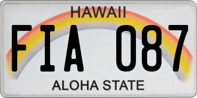 HI license plate FIA087