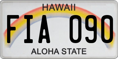 HI license plate FIA090