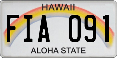 HI license plate FIA091