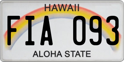 HI license plate FIA093