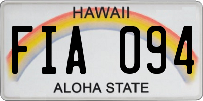 HI license plate FIA094
