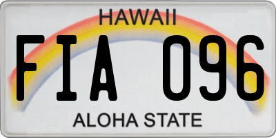 HI license plate FIA096
