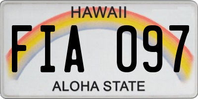 HI license plate FIA097