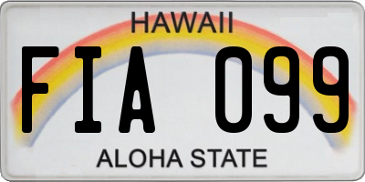 HI license plate FIA099