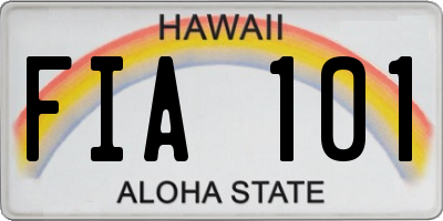 HI license plate FIA101