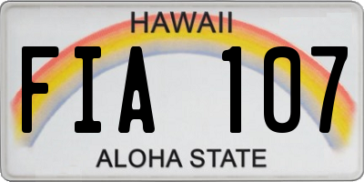 HI license plate FIA107