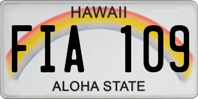HI license plate FIA109