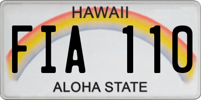 HI license plate FIA110