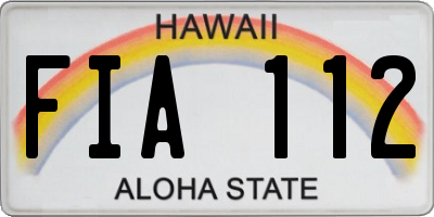 HI license plate FIA112