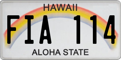 HI license plate FIA114