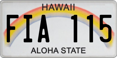 HI license plate FIA115