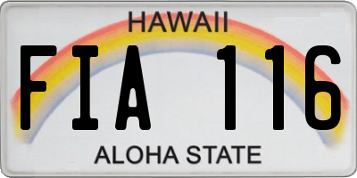 HI license plate FIA116