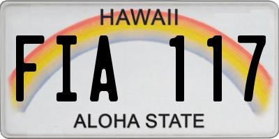 HI license plate FIA117