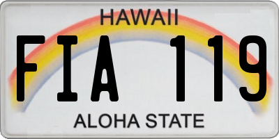 HI license plate FIA119