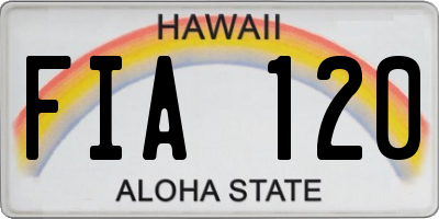 HI license plate FIA120