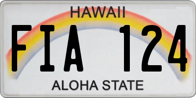 HI license plate FIA124