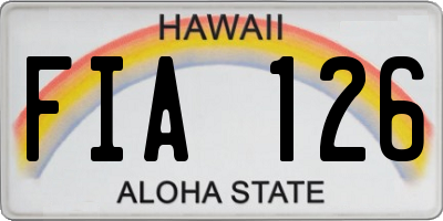 HI license plate FIA126