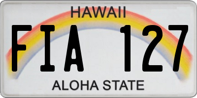 HI license plate FIA127