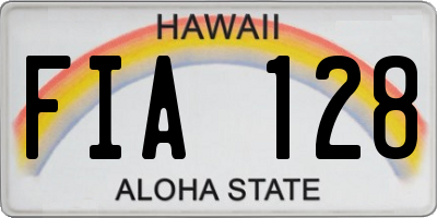 HI license plate FIA128
