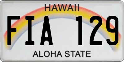 HI license plate FIA129