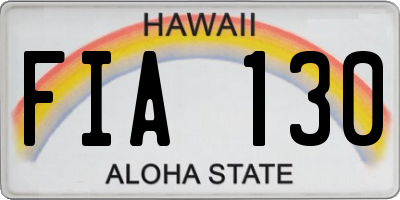 HI license plate FIA130