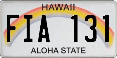 HI license plate FIA131