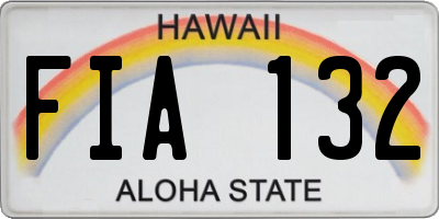 HI license plate FIA132