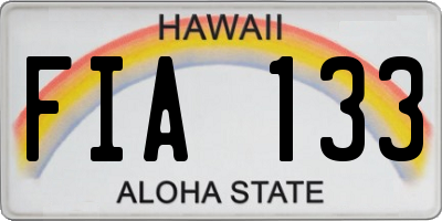 HI license plate FIA133