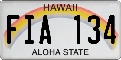 HI license plate FIA134