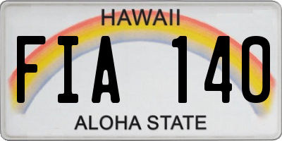 HI license plate FIA140