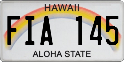HI license plate FIA145