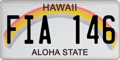 HI license plate FIA146