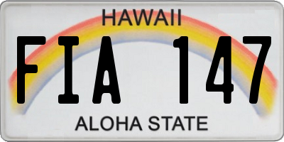HI license plate FIA147