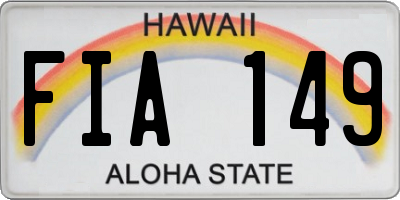 HI license plate FIA149