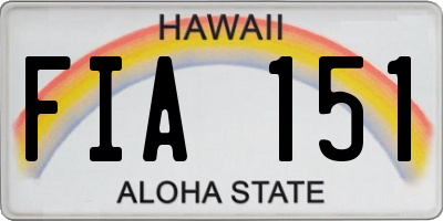 HI license plate FIA151