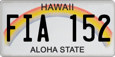 HI license plate FIA152