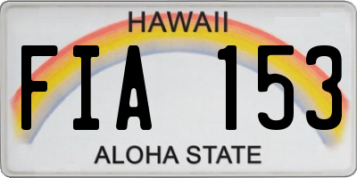 HI license plate FIA153