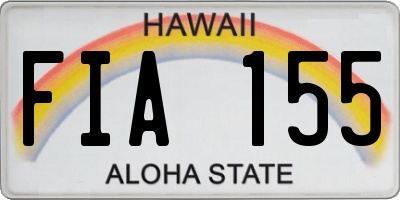 HI license plate FIA155