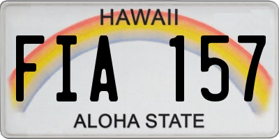 HI license plate FIA157
