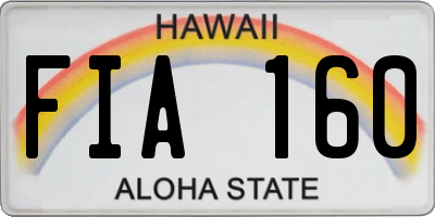 HI license plate FIA160