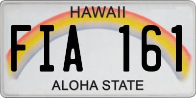 HI license plate FIA161