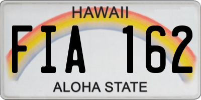 HI license plate FIA162